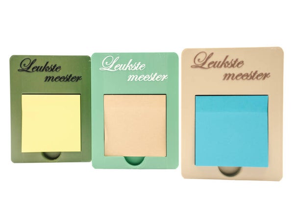Sticky notes 'Leukste meester'