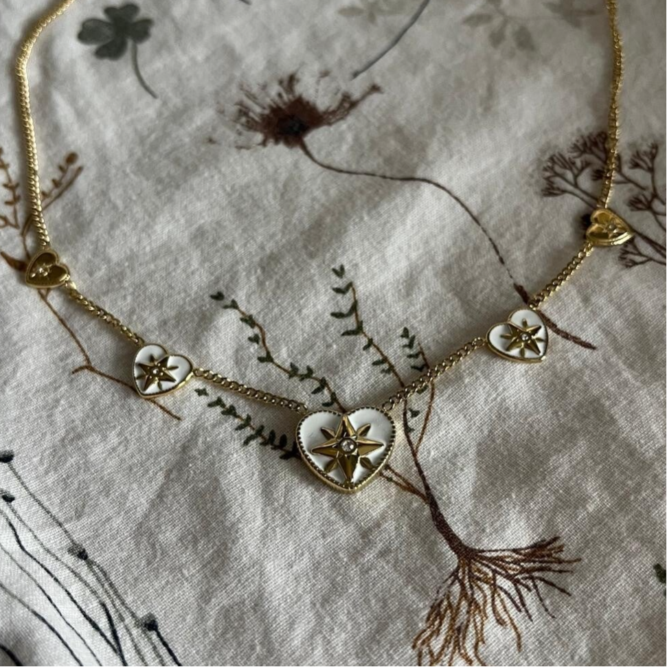Extra star heart ketting