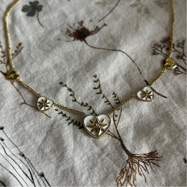 Extra star heart ketting