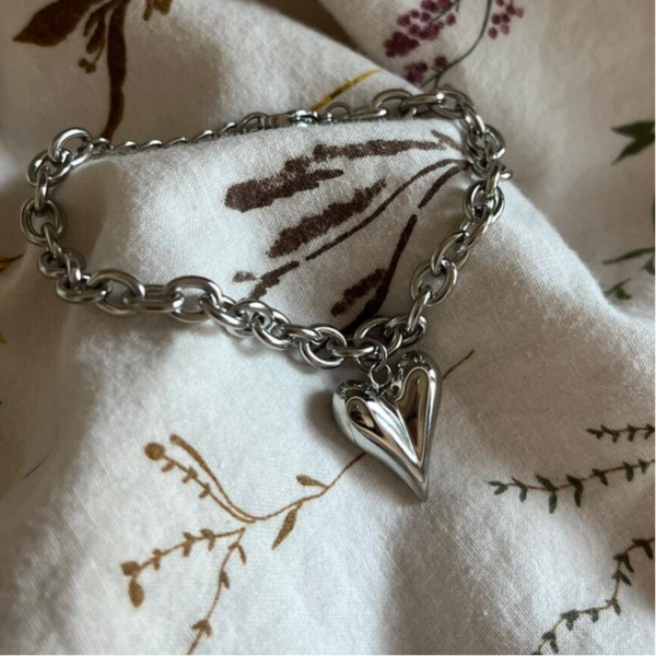Big heart chain armband