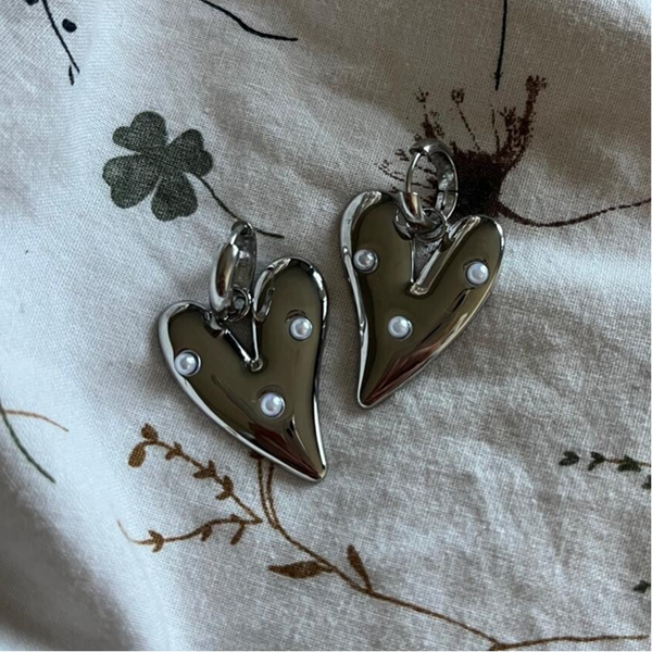 Pearl Heart oorbellen