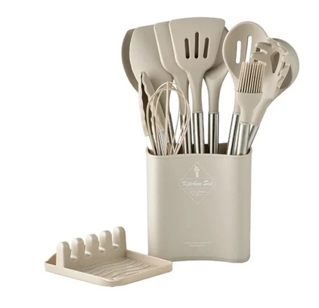 13pcs Stainless Steel Silicone Utensils Set