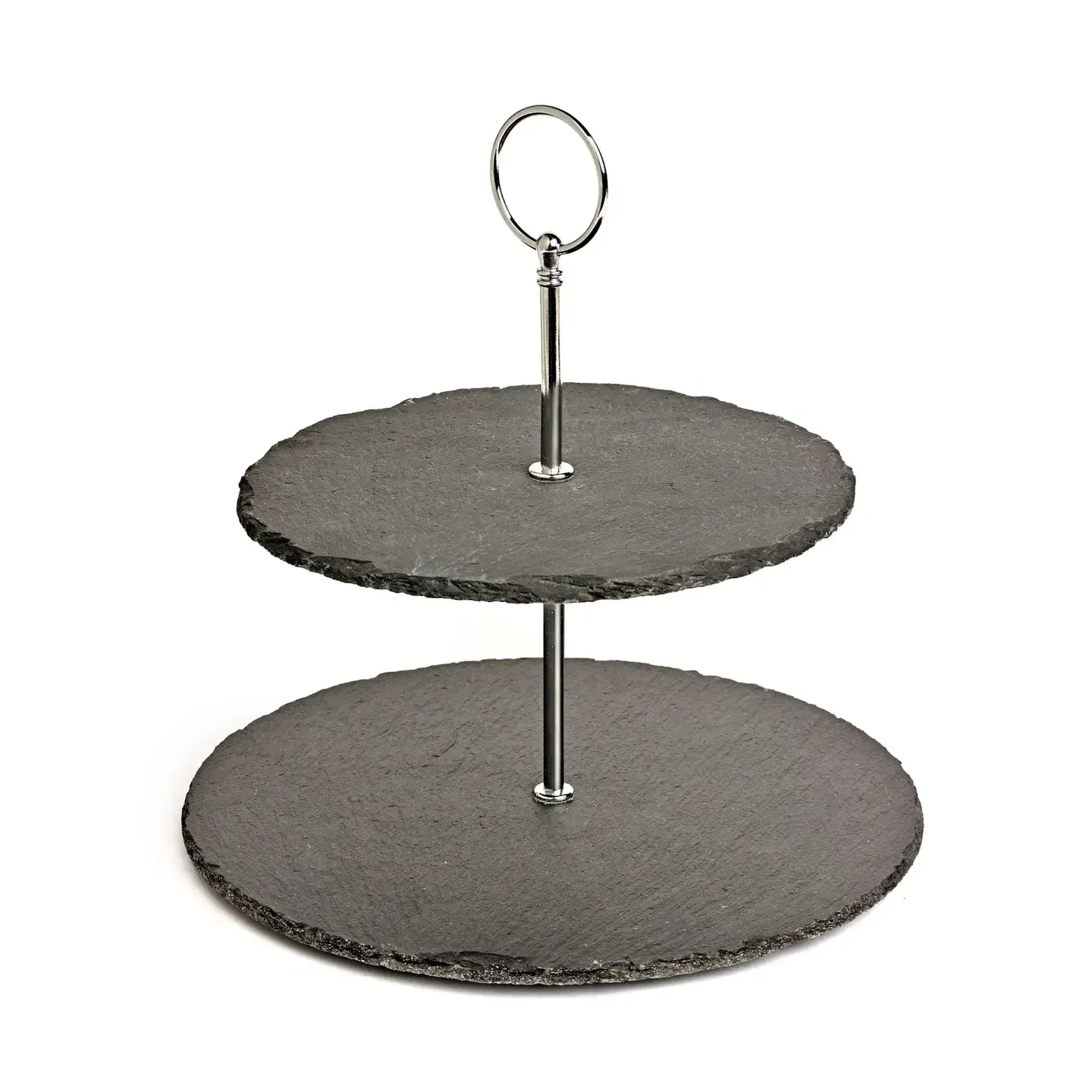 2-Tier Cake Stand - Natural Slate - Food Display
