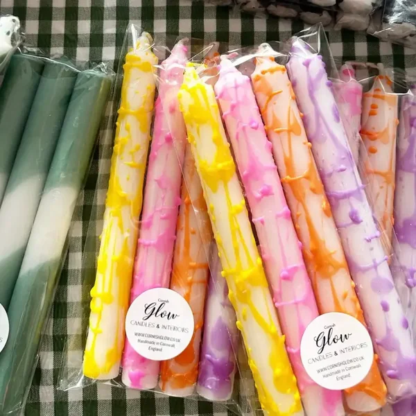 Brights Splash Dinner Candles - 4 Pack