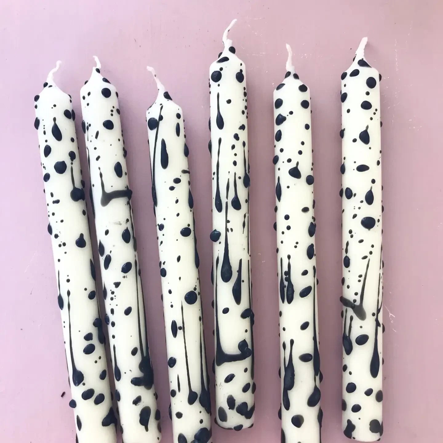 Black & White Splash Candles - 3 Pack