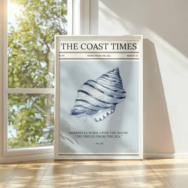 Coastal Typography Print - the Coast Times Shell