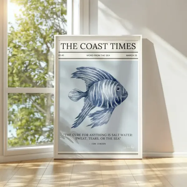 Coastal Typography Print - the Coast Times Fish
