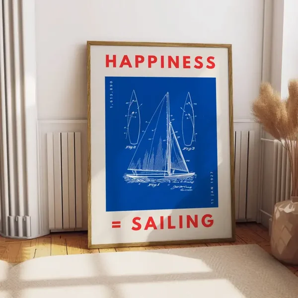 Happiness = Sailing Print