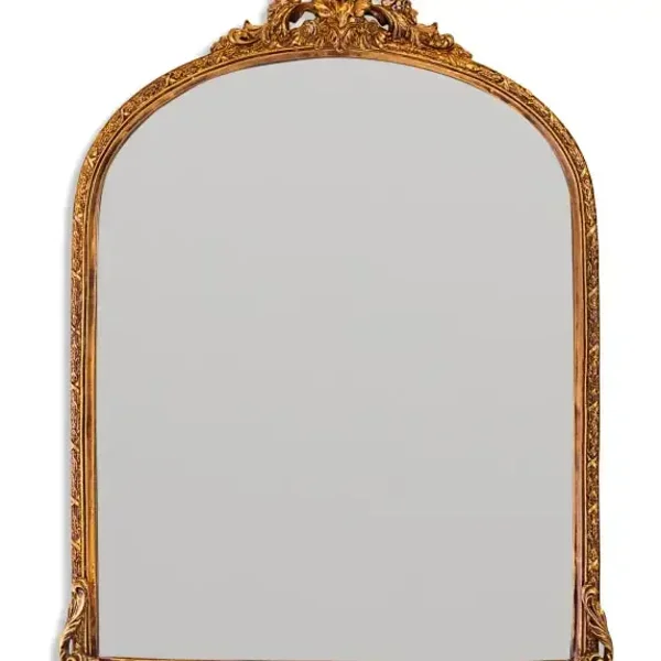 Antique Gold Ornate Arch Wall Mirror