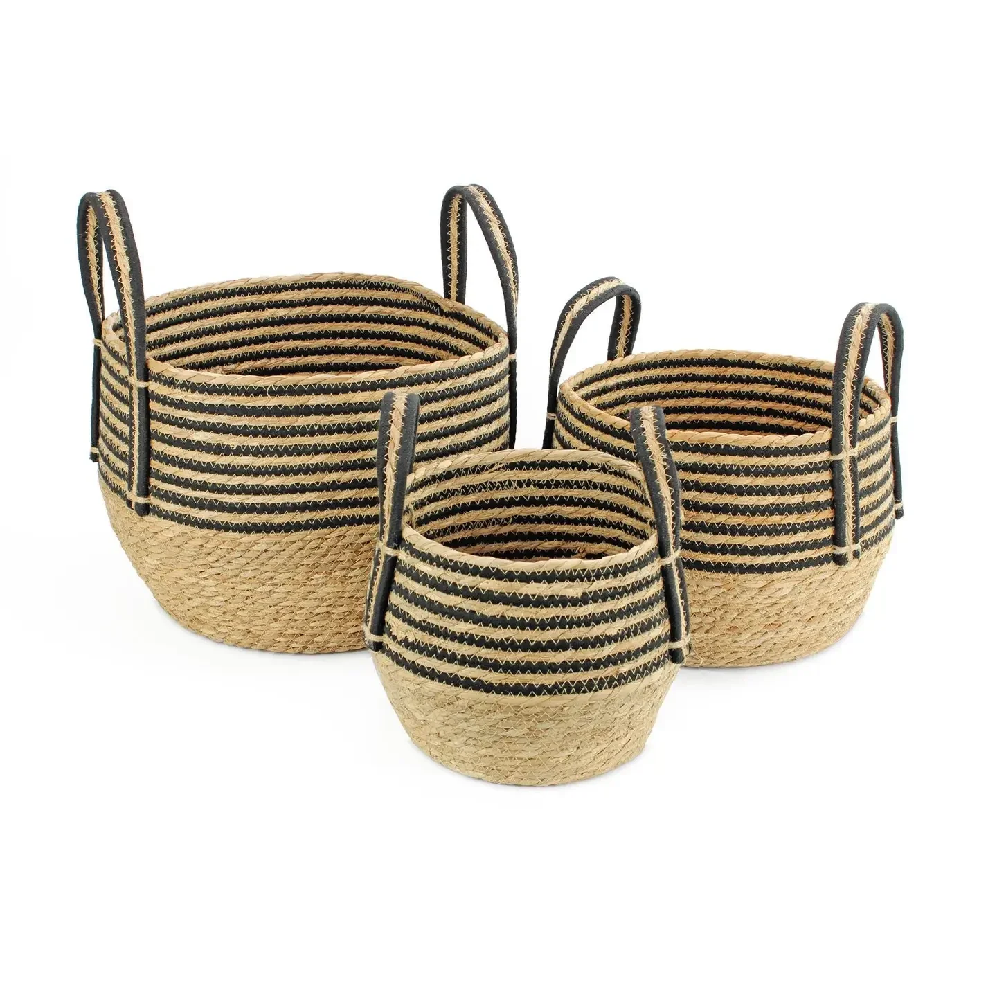 Natural Seagrass Belly Baskets – Toy & Home Storage - Set