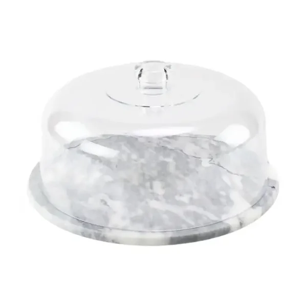 Round Marble Cheese & Serving Board with Domed Lid
