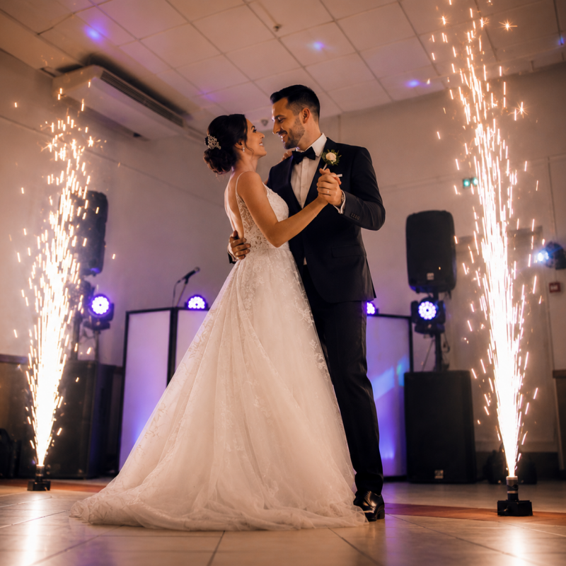 Jets étincelles froides premier dance mariage Loiret