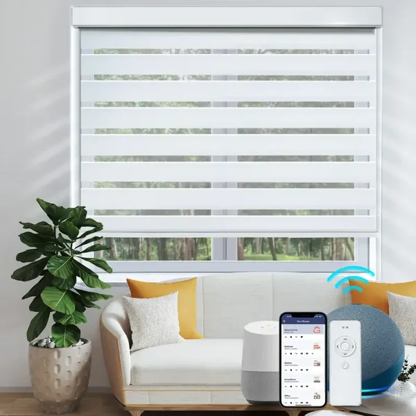 Pure White Blackout Zebra Blinds | Montreal
