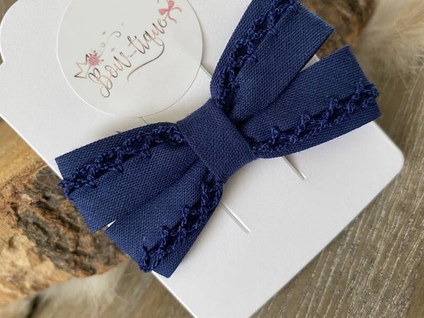 Katoenen Strik Kantje Dark denim