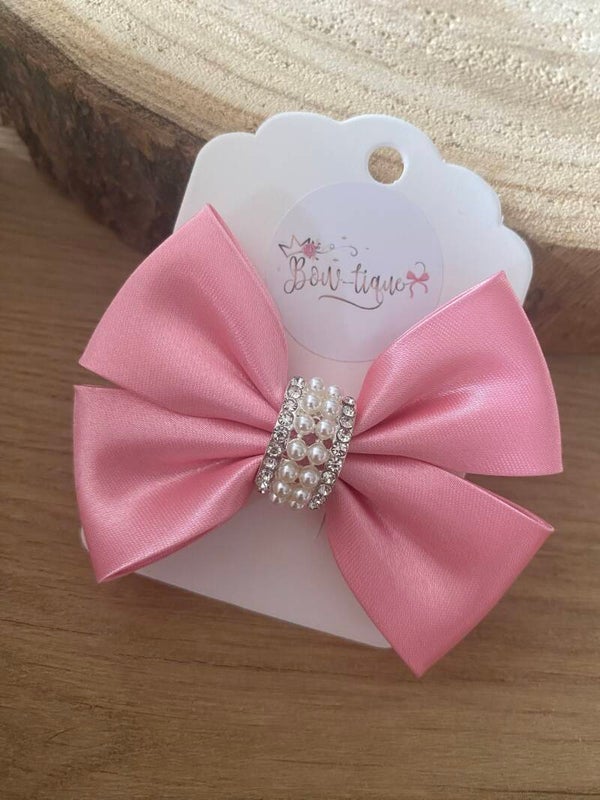 Baby pink strass / parel zilver