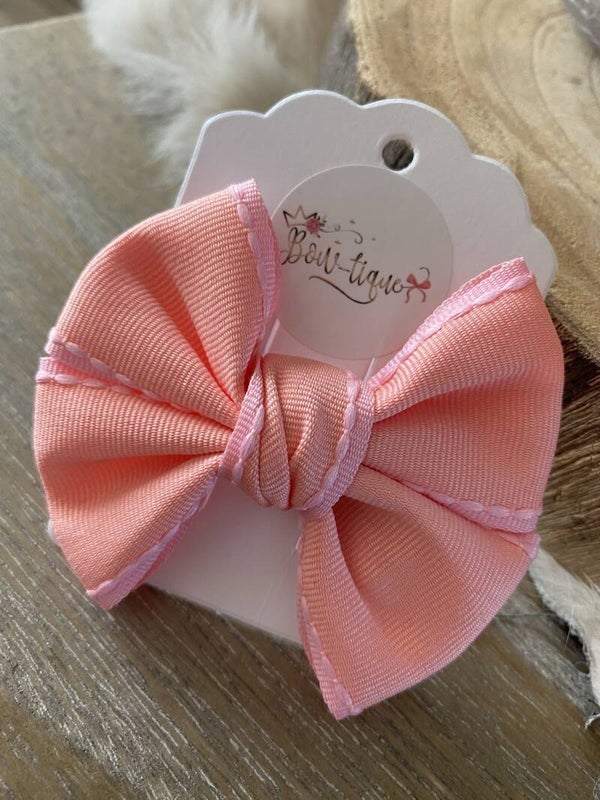 Grosgrain Strik Snoepkleurtjes Zalm/Roze
