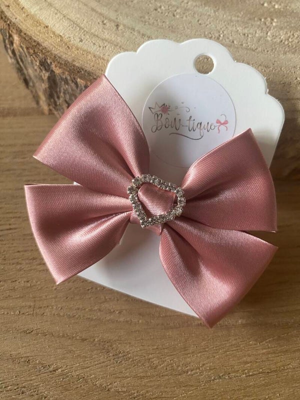 Dusky pink strass hartje