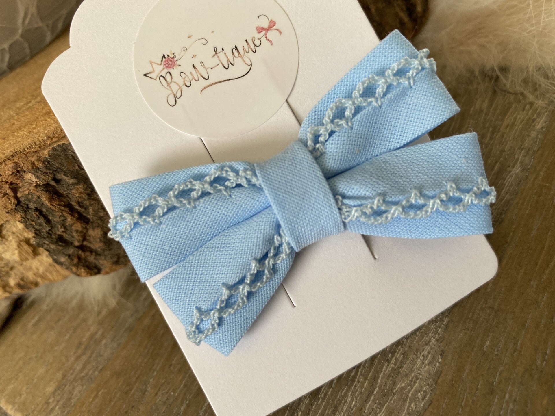 Katoenen Strik Kantje Powder blue