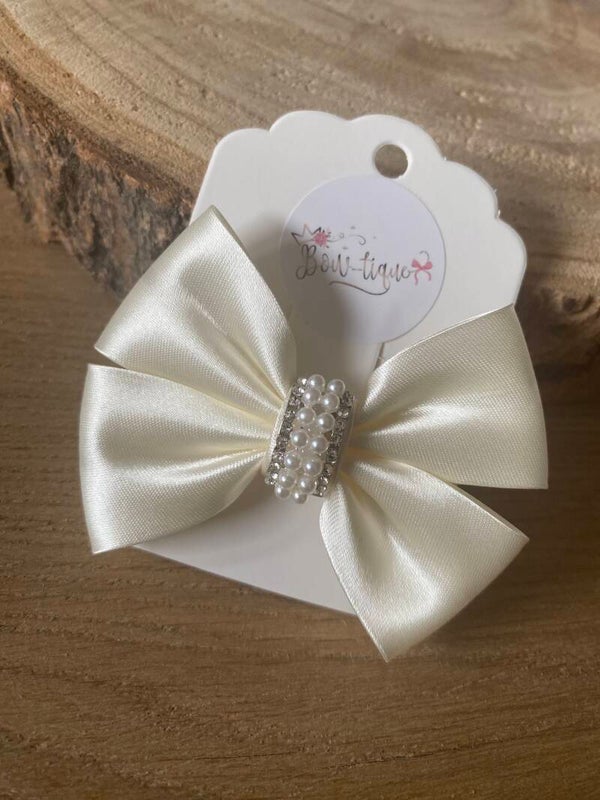 Light cream strass / parel zilver