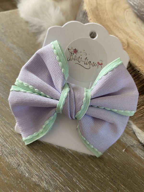 Grosgrain Strik Snoepkleurtjes Lila/Mint