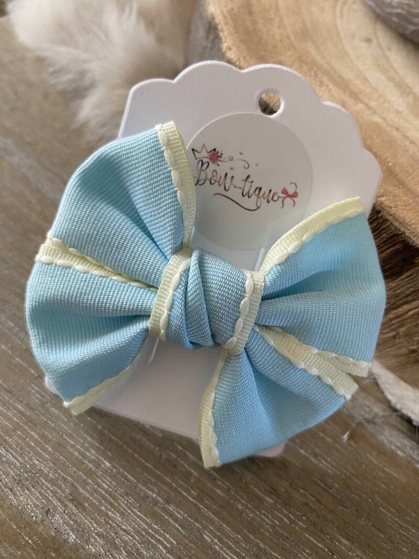Grosgrain Strik Snoepkleurtjes Blauw/Geel