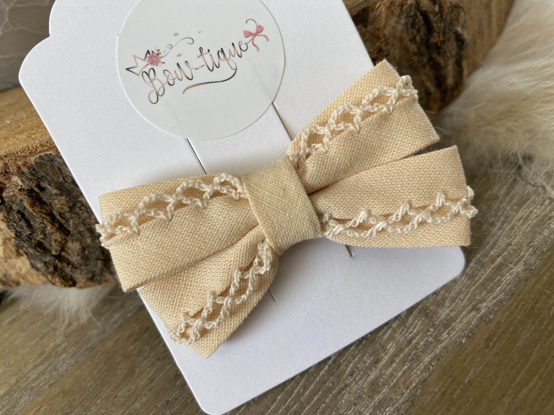 Katoenen Strik Kantje Biege