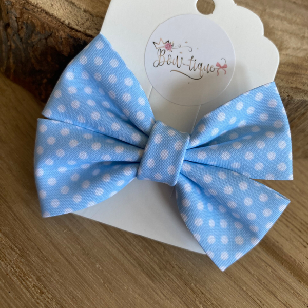 Katoenen Strik Polkadots Lichtblauw