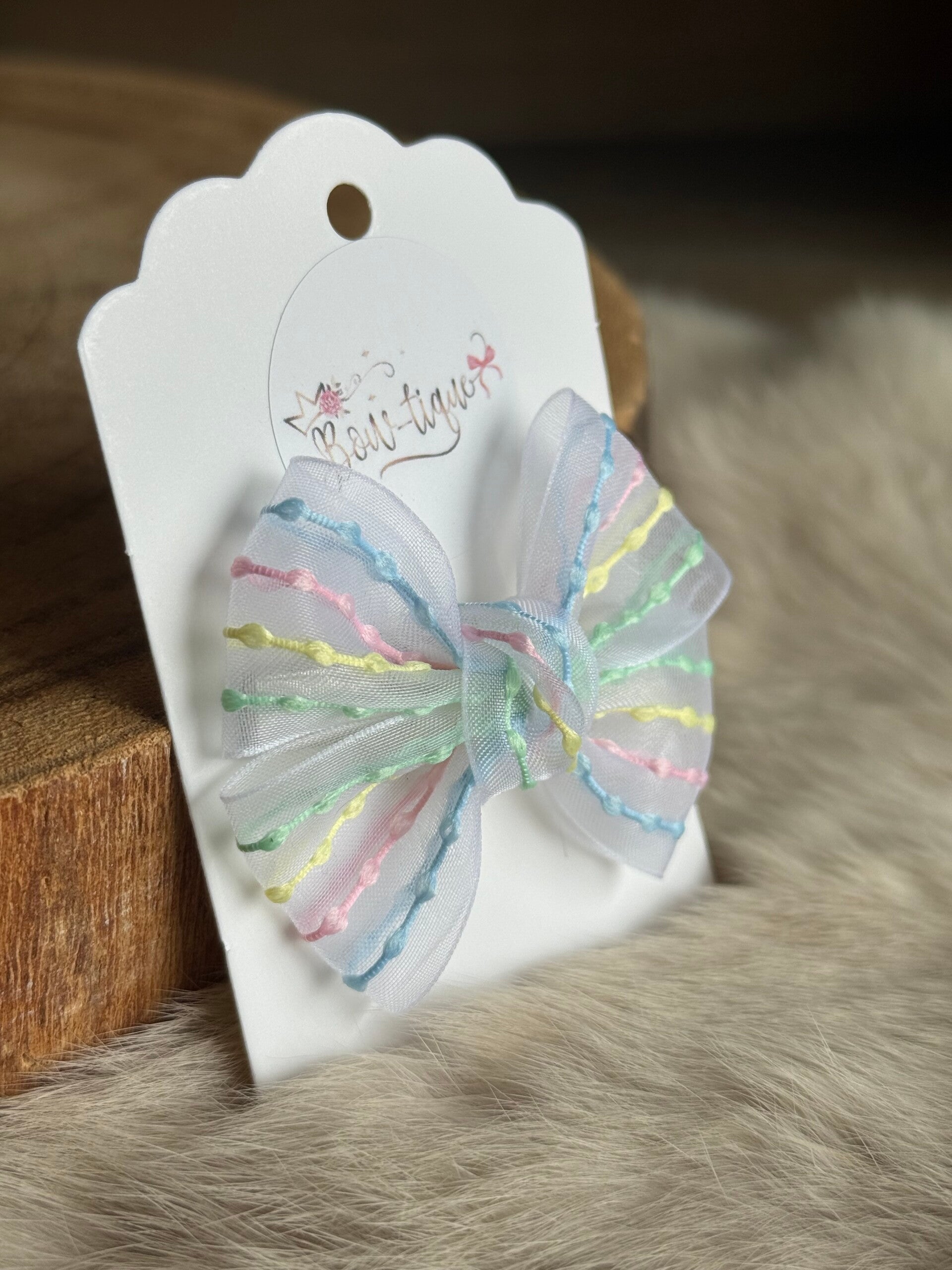 Strikje pastel streepjes Saar