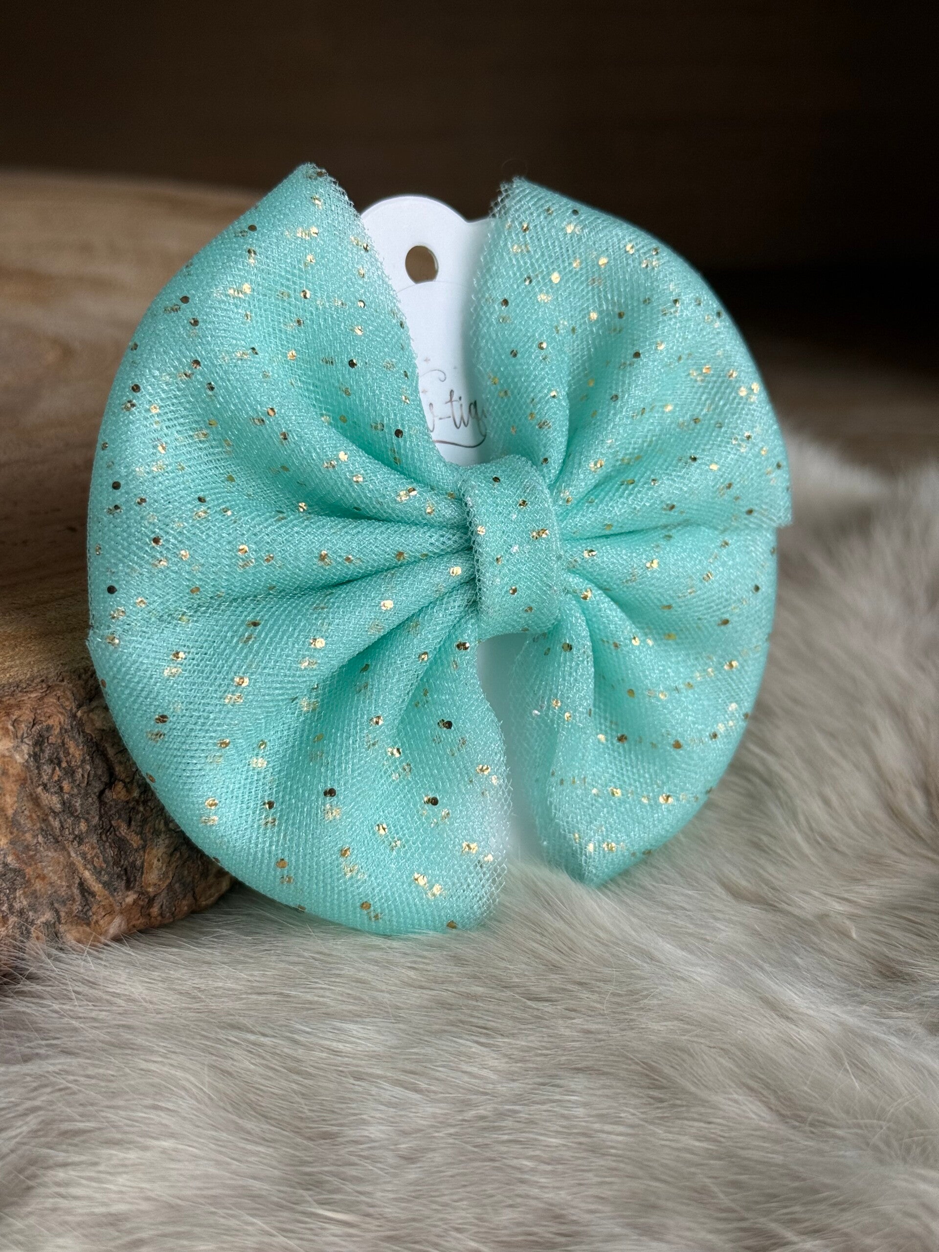 Tulle strik stipjes Eau de Nil