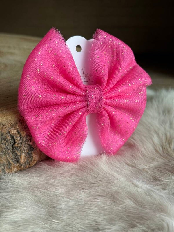 Tulle strik stipjes Fuchsia