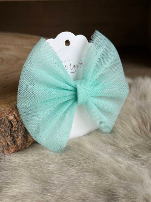 Tulle strik effen Mint