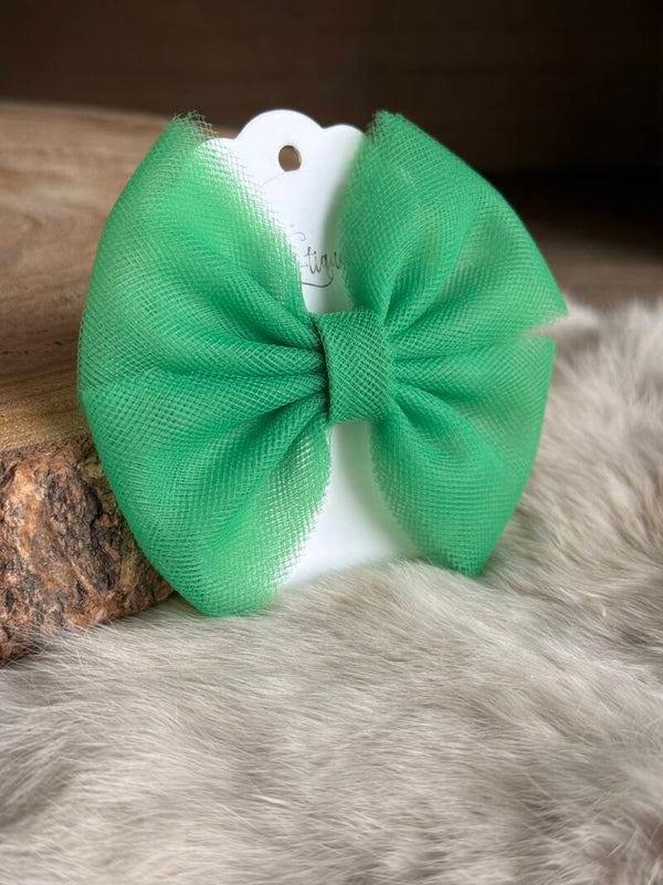 Tulle strik effen Emerald