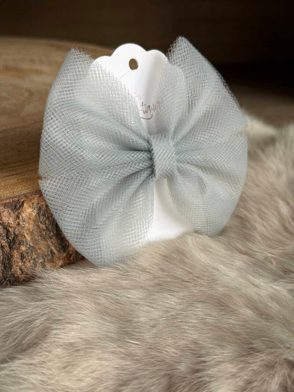 Tulle strik effen Cloud Grey