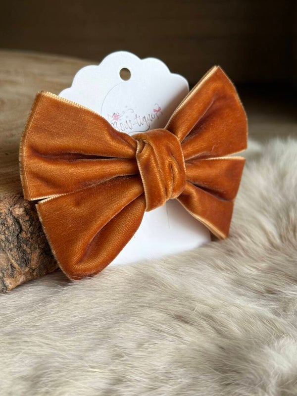 Fluwelen Strik Caramel