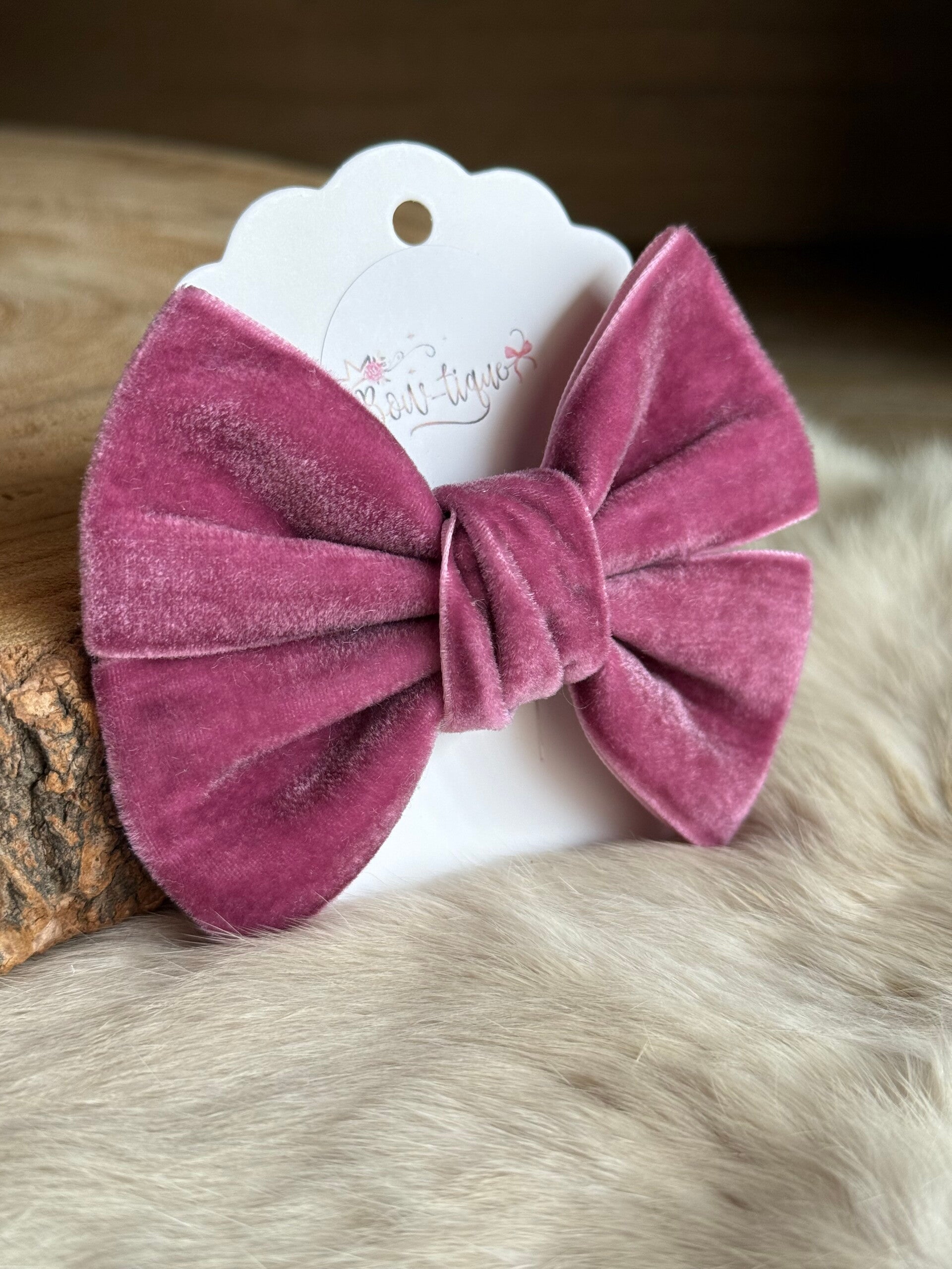 Fluwelen Strik Mauve