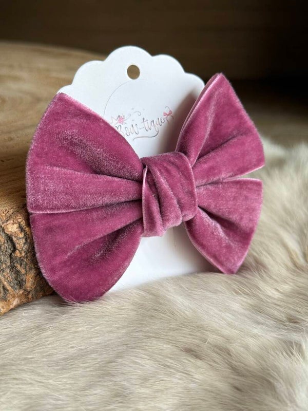 Fluwelen Strik Mauve