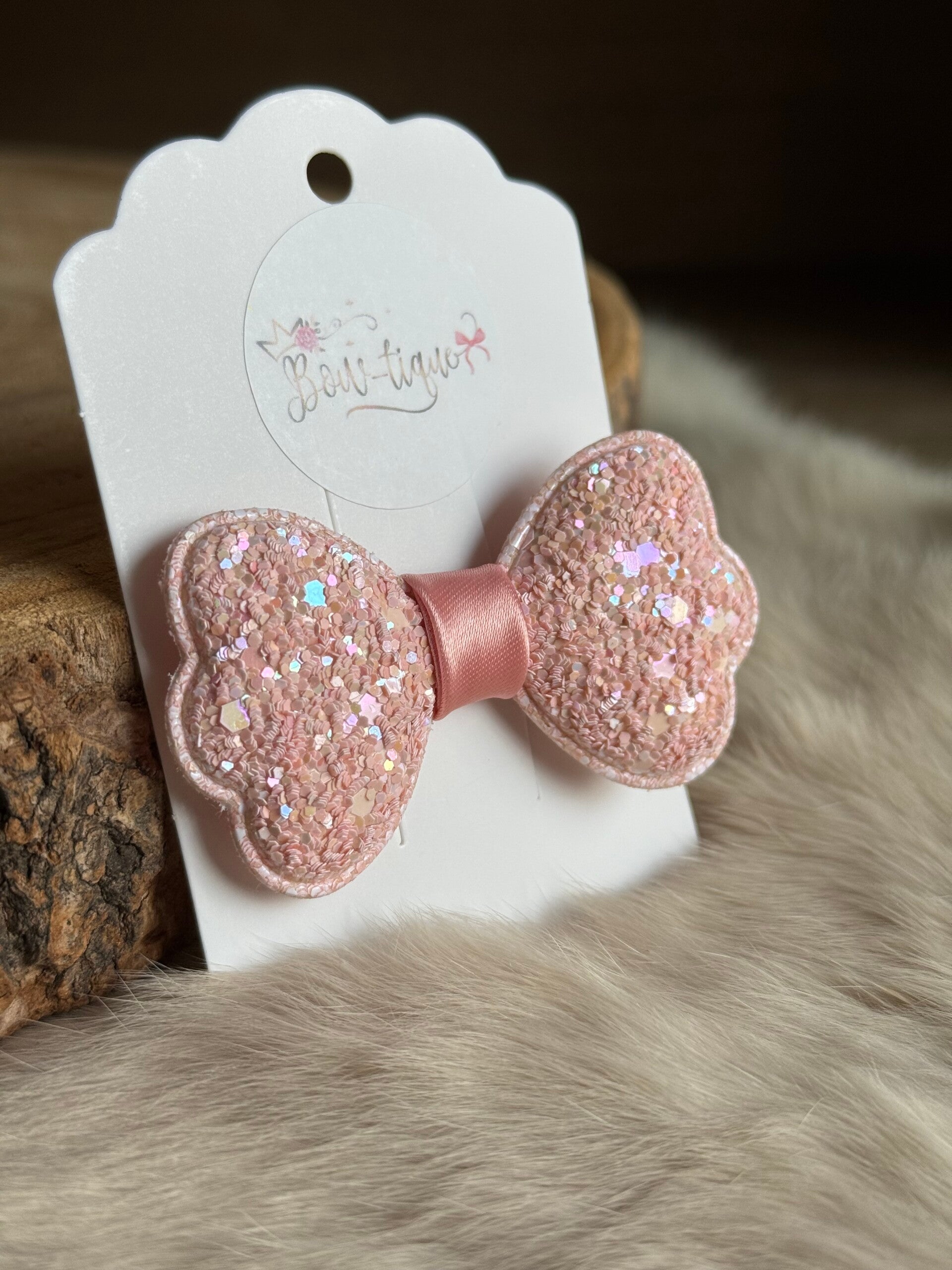 Glitterstrikje Zalm 5cm