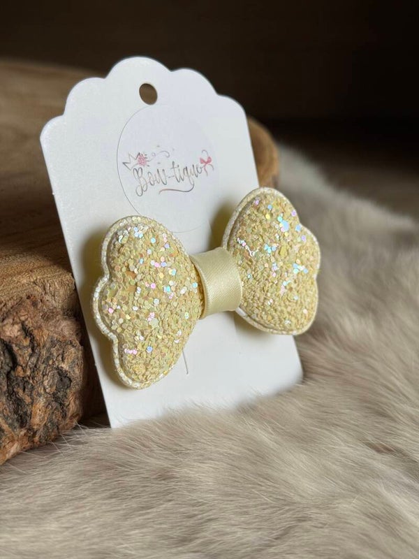 Glitterstrikje Geel 5cm