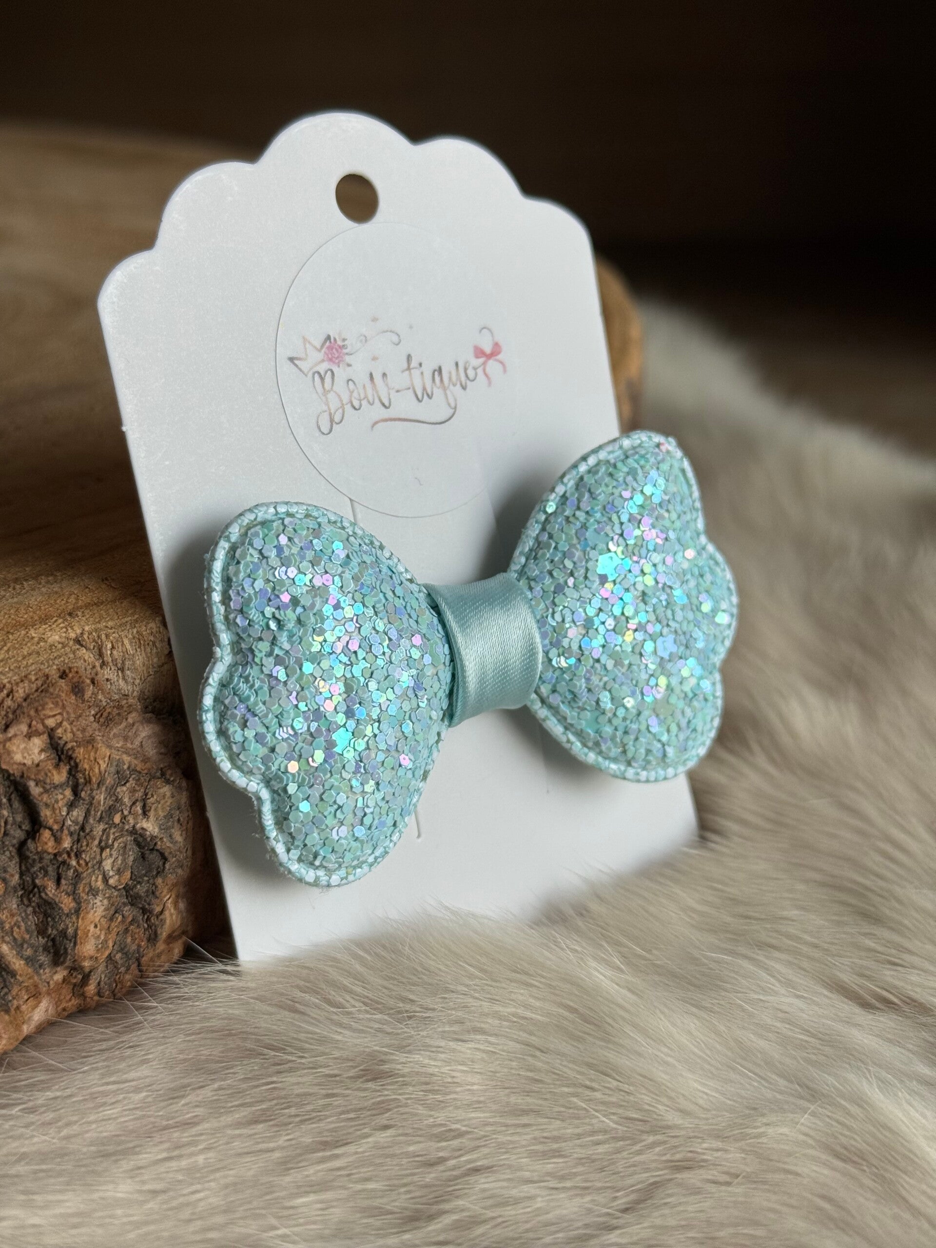 Glitterstrikje Lichtblauw 5cm