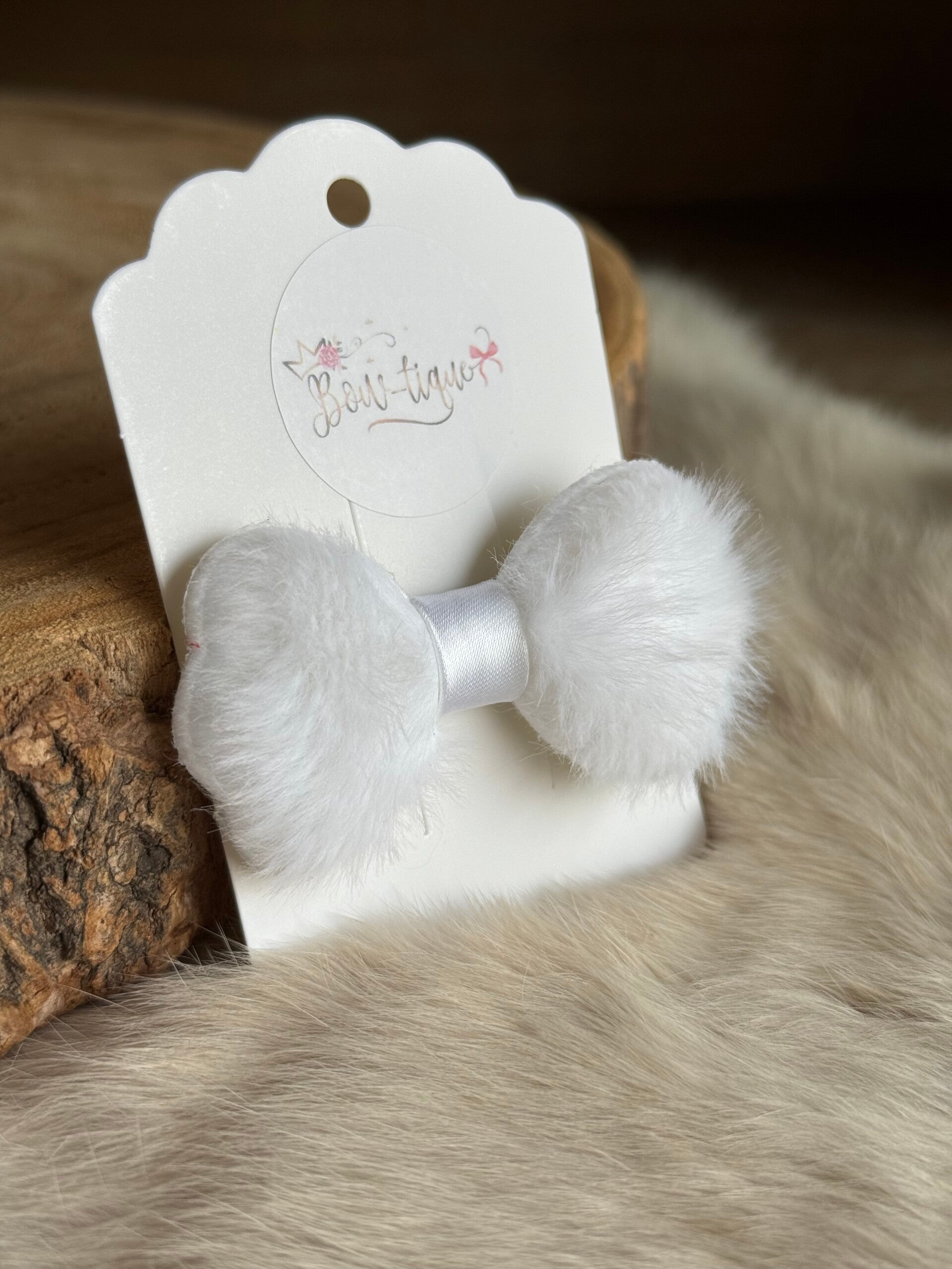 Pomponstrikje Wit 5cm