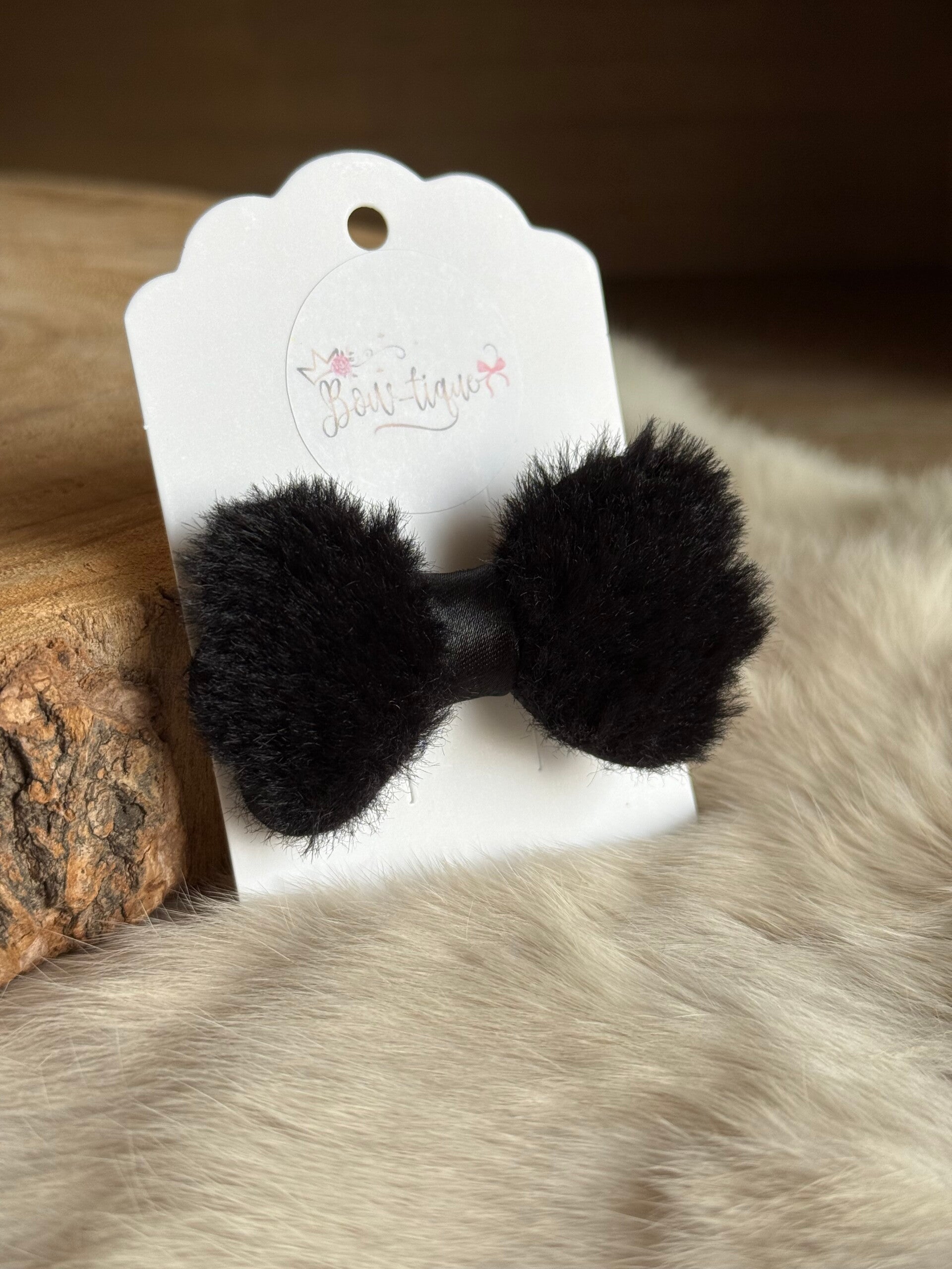 Pomponstrikje Zwart 5cm