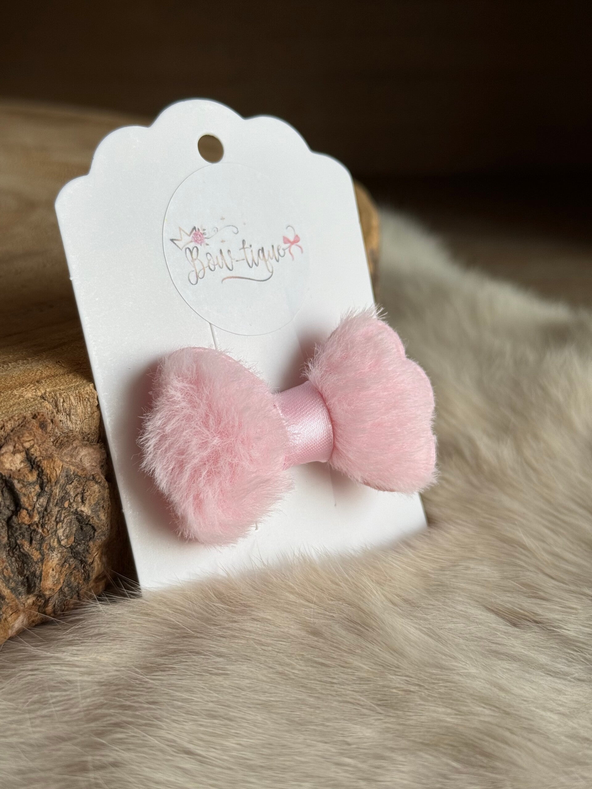 Pomponstrikje Licht Roze 4cm