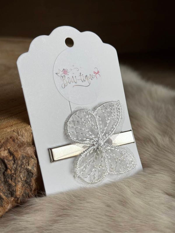 Alligatorclips Vlinder Wit