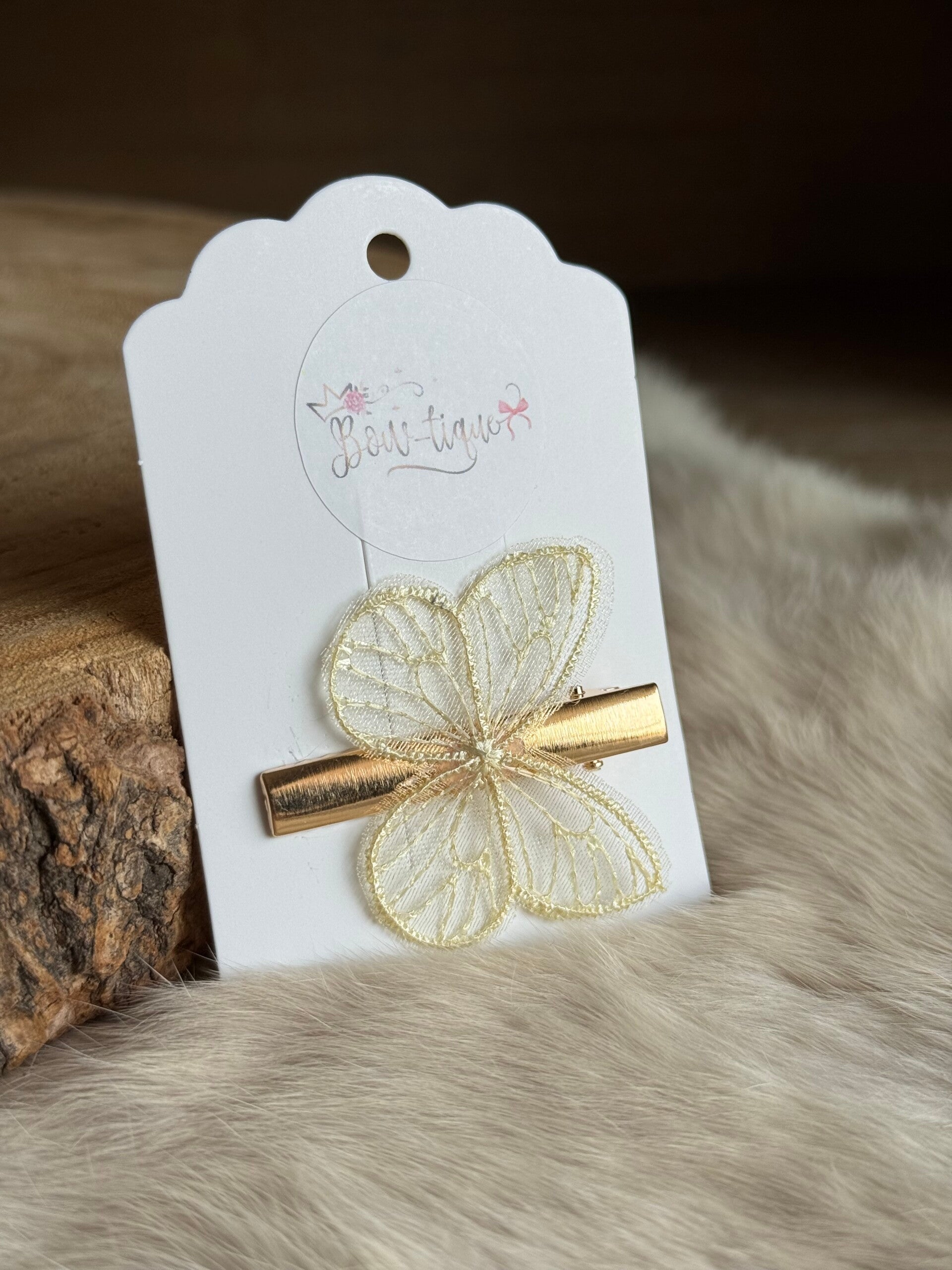 Alligatorclips Vlinder Geel