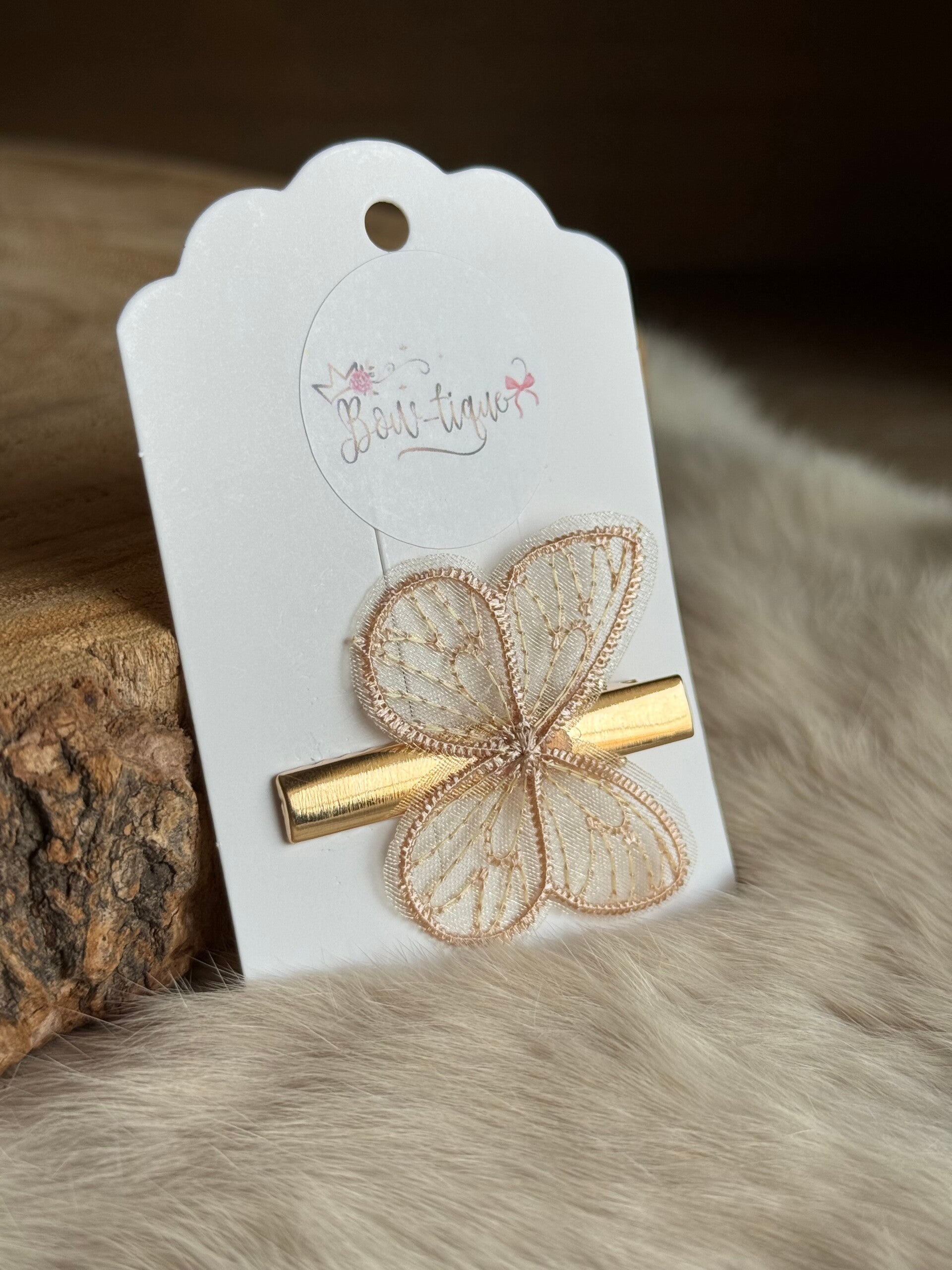 Alligatorclips Vlinder Goud