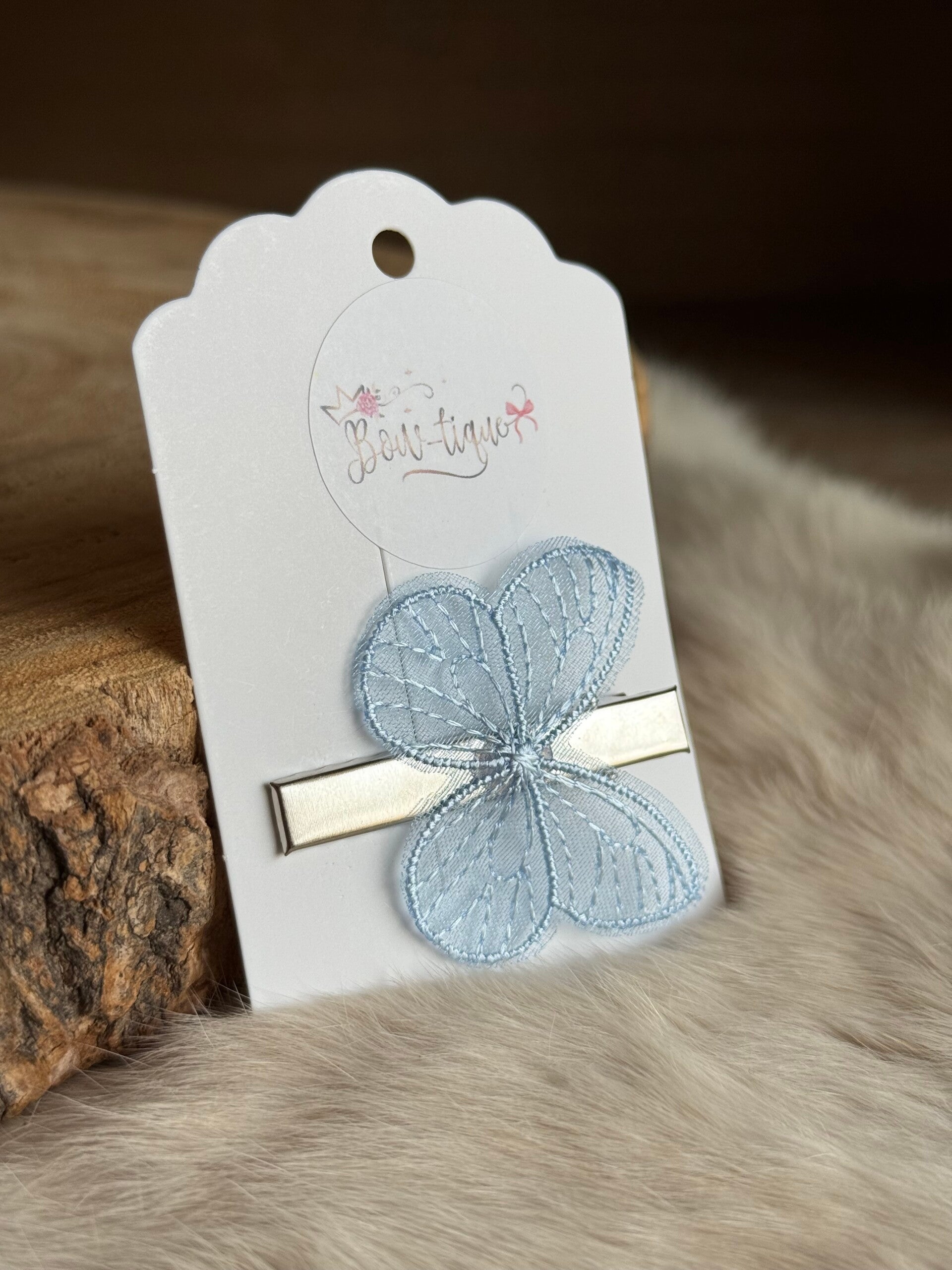 Alligatorclips Vlinder Lichtblauw