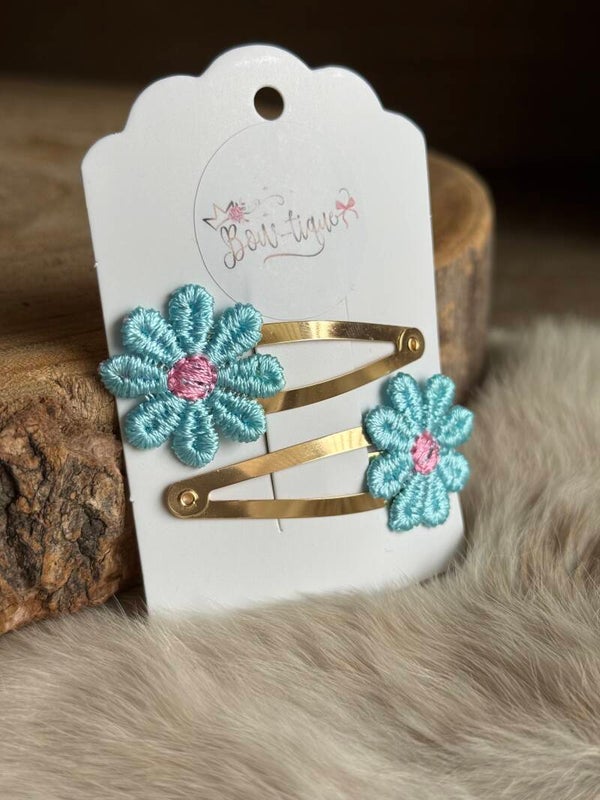 Klikklak Daisyflower 5cm Lichtblauw / Roze