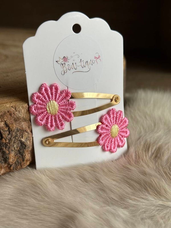 Klikklak Daisyflower 5cm Roze / Geel