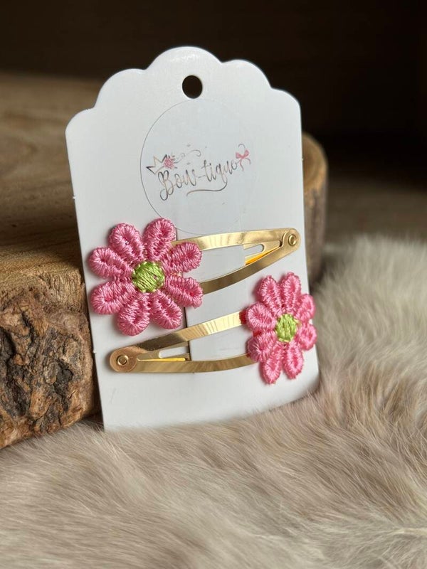 Klikklak Daisyflower 5cm Roze / Groen