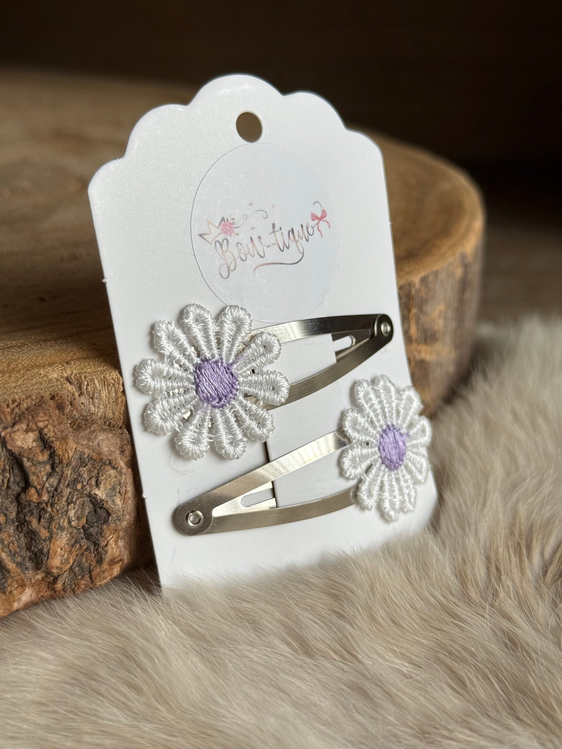 Klikklak Daisyflower 5cm Wit / Lila